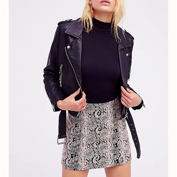 Free People Snake Jacquard Mini Skirt 4 - Picture 2 of 7